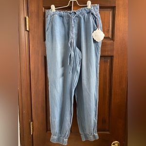 Knox Rose Mid Rise Jogger Pants Small Light Blue
